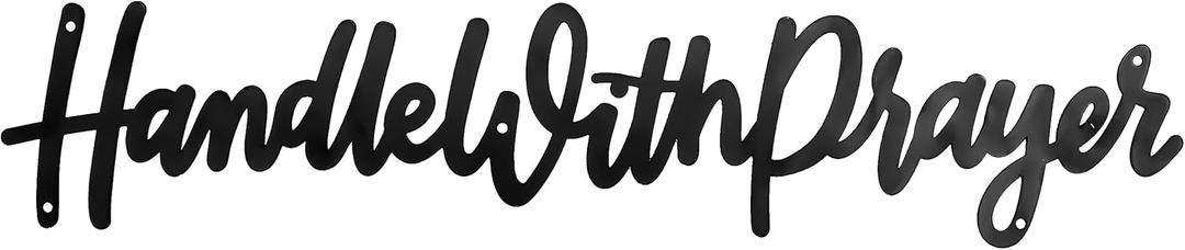 Spiritual Spaces Durable Thick Metal Wall Decor - Spiritual Bible Quotations, Glossy Black Powder Coating - Robust and Long-Lasting, Ideal for Indoor Use, Uplift Your Spirit & Enhance Positive Energy