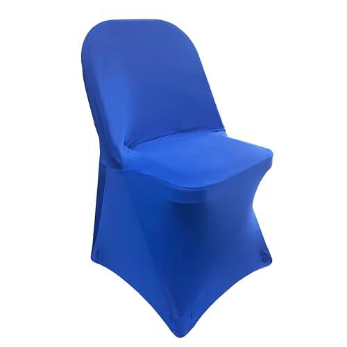 iEventStar Spandex Folding Chair Cover Covers Stretch Chair Protectors for Wedding Party Events (5 Pcs, Royal Blue)