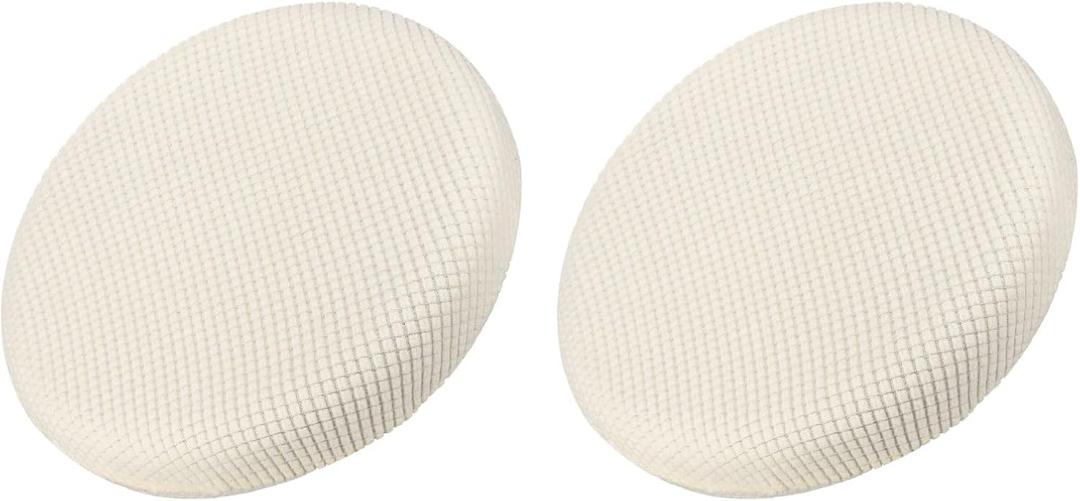 uxcell 2pcs Upgraded Round Bar Stool Covers, Round Chair Covers Dia.12-14", for Bar Stool Slipcovers White