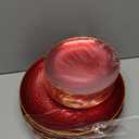 SUT 100Pcs Red Plastic Plates, Hammered Plates Disposable Heavy Duty, Red Disposable Plates With Gold Rim, Fancy Plastic plates Include 50 Dinner Plate and 50 Dessert Plate for Wedding