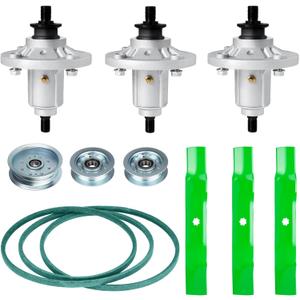 48'' Deck Blade Spindle Belt Idler Kit for John Deere 155C LA130, Spindle GY20454, GY20867, GY20962, Blade GX21784 GY20852, AM141035, 1/2"x141" Belt GX20571 GX21833, 2 Idler GY20067,1 Idler GY20110