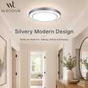 20Inch LED Flush Mount Ceiling Light, Silver Low Profile Ceiling Light Fixture 48W with 5CCT, Modern Ceiling Lighting for Kitchen Bedroom Living Room