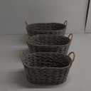 Baskets, Set of 3 for Home, Office, Dorm Room, Living Room, Bedroom, Bathroom, Nursery Storage and Organization (GRAY)Size 11x7inc/14x9/16x11 inch