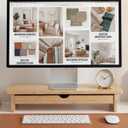 Monitor Stand Riser with Drawer,Wood 2 Tier Desk Storage Shelf