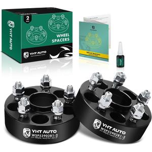 YHTAUTO 5x100mm Hubcentric Wheel Spacers 1.5 inch Fits Subaru Outback, Forester, Impreza, Scion, Toyota, Saab Models, Forged Tire Spacers 1.5 inch with M12x1.25 Studs 56.1mm Hub Bore 2PCS, Black