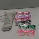 CessBlu 6 Pack Screwless Non-Metal Spring Hinges Reading Glasses Women Funky Readers +1.00