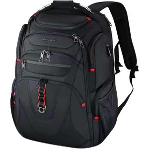 KROSER TSA Friendly Travel Laptop Backpack 17.3 inch XL Computer Backpack Water-Repellent College Daypack Business Backpack with RFID Pockets & USB Port for Men/Women-Black