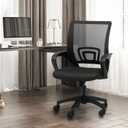 Office Chair Ergonomic - Mesh Desk Chair with Lumbar Support & Wide Seat (300Lbs Capacity) Adjustable Height, Swivel Wheels - for Home Office, Gaming, Bedroom, 19.5in x 22in x 36-39in