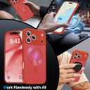 Magnetic Shockproof for iPhone 17 Pro Case,Upgrade[Camera Protection][Compatible with Magsafe][Non-Slip][Mil-Grade Protection]Slim Anti-Yellow Translucent Matte Phone Case for iPhone 17 Pro,Red