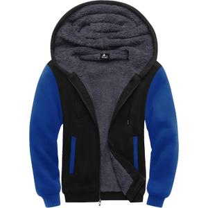 SCODI Hoodies for Men Heavyweight Fleece Sweatshirt - Full Zip Up Thick Sherpa Lined Hooded Jacket (XXL)