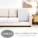 LA MEACK Couch Cushion Covers Seat Cushion Cover Stretch Couch Cover Separate Sectional Sofa Slipcovers Furniture Protector(3 Pieces for Seat or Sofa Backrest, White)