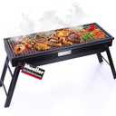 Mueller Portable Charcoal Grill and Smoker, Go-Anywhere Compact Foldable Grill for Travel, Outdoor Cooking and BBQ, Camping Grill Picnic Patio Backyard, 23-Inch, Black