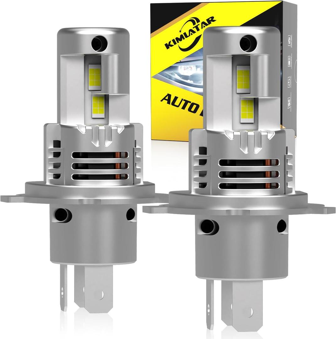 H4 Light Bulbs Hi/Low Beam,Super Bright Upgraded 900% 50000LM Brightness,1:1 Halogen Mini Size, 10-Year Lifespan, Plug and Play, H4/9003 Fog Bulbs,Pack of 2