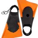 Churchill Makapuu PRO Floating Fins | Comfortable Fit Fins | Tether & Ankle Strap Included | Patented Dolphin Tail Swimfins | Made of 100% Natural Gum Rubber | Swimming, Surfing (Medium)