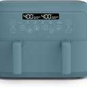 bella 4 Qt TriZone Air Fryer, EverGood Ceramic Nonstick Coating, Dual Basket Design w Removable Divider, Digital Touchscreen Control w 6 Preset Cooking Options, 1200 Watt, 3lb Capacity, Surf