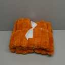 NEWCOSPLAY Super Soft Fall Throw Blanket Orange Premium Silky Flannel Fleece 3D Ribbed Jacquard Lightweight Bed Blanket All Season Use (Orange Ribbed, Throw(50"x60"))