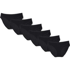 Amazon Essentials Women's Cotton Bikini Brief Underwear , Multipacks (Large, Black)