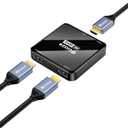 1x2 HDMI Splitter 4K 60Hz, 1 in 2 Out HDMI Supports 3D & 1080P@60Hz, Duplicate/Mirror One Source to Two Displays, Ultra HD High Speed Splitter for PC, Laptop, Xbox, PS5, Roku, TV