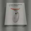 7 Color Face and Neck Massager Light Therapy, Red Light Based Facial Massager for Skin Care, Smoothing, Firming (White)