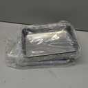 E-far Small Baking Pan with Lid, 9.4x 7 x 2 Stainless Steel Rectangle Sheet Cake Pans for Toaster Oven, Metal Covered Bakeware for Cakes Brownies Casseroles, Non-toxic & Dishwasher Safe - Set of 2