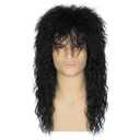 Miss U Hair Man Long Curly Black 80s Funny Wigs Rocker Mullet Wig For Party Cosplay