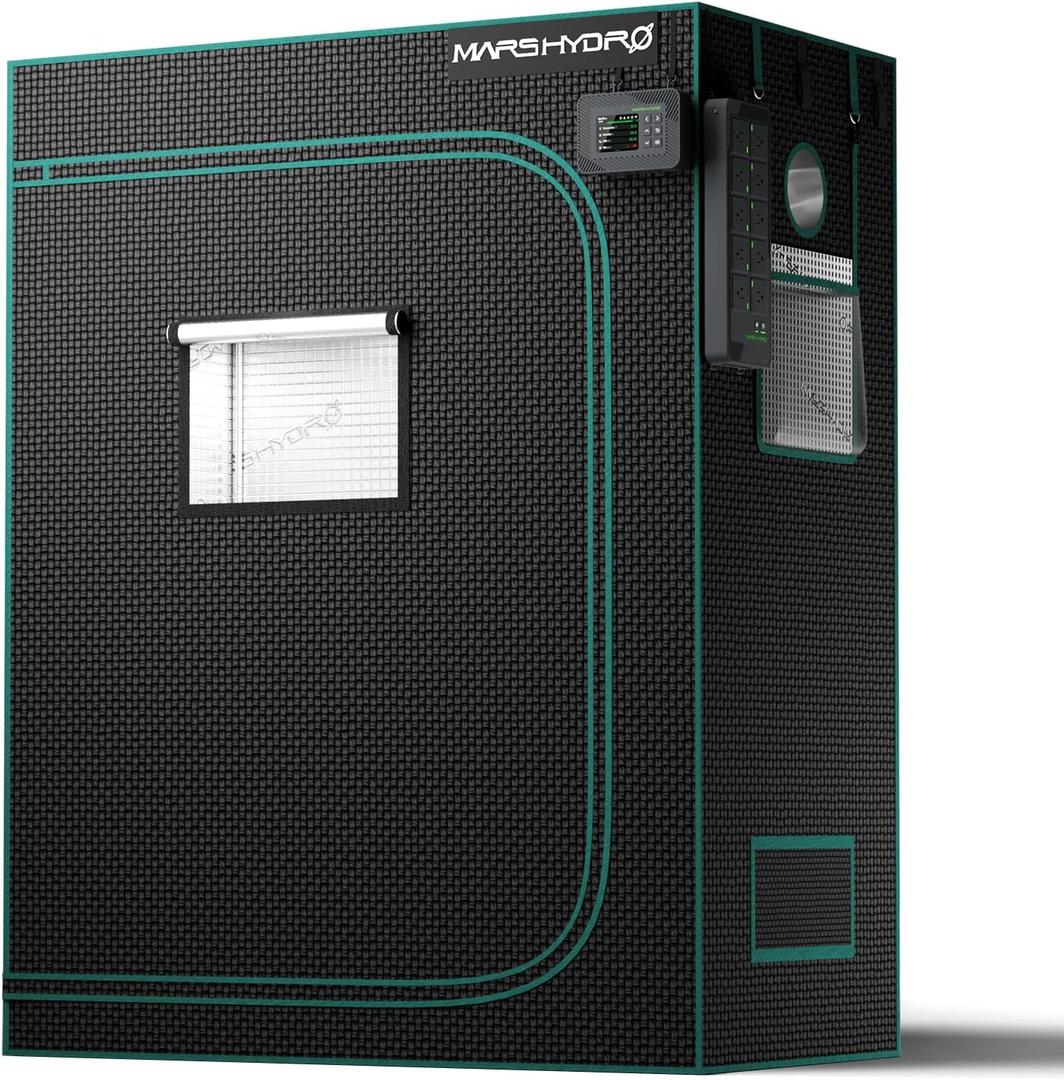 MARS HYDRO 4x2x5 Advanced Grow Tent, 48"x24"x60" High Reflective Mylar 1680D for Hydroponics Indoor Plant Growing, with Observation Window,Floor Tray and Smooth Zipper for TSL2000/SP3000