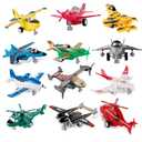 UXRPTU Pull-Back Airplane Toy Boys Plane Playset for Toddlers 3-5 Variety Pack of Helicopters Stealth Bombers Fighter Jets Aircraft Planes for Kids Toddlers Great Party Favors for Kids