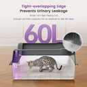 Extra Large XXL Stainless Steel Cat Litter Box with Lid, 26" L x 18" W x 12" H Metal Litter Box with Hight Sides for Big Cats & Multiple Cats, Never Absorbs Odors, Anti-Urine Leakage, Easy Cleaning