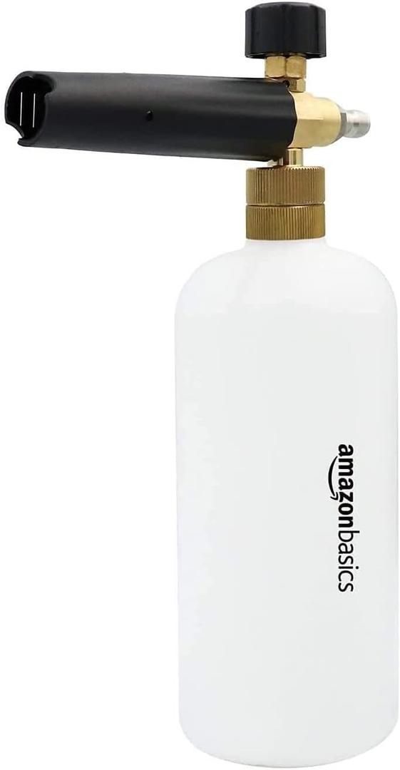 Amazon Basics Foam Cannon with 1/4-Inch Quick Connector for Pressure Washer, 33-Ounce (1 Liter)