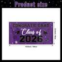 Graduation Decorations 2026 Purple, Graduation Backdrop Banner 71 x 35.5 Inch, Class of 2026 Graduation Party Photo Backdrop