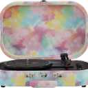 Crosley CR8009B-TD Discovery Vintage Bluetooth in/Out 3-Speed Belt-Driven Suitcase Vinyl Record Player Turntable, Tie-Dye