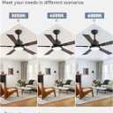 ZMISHIBO 52 inch Black Ceiling Fans with Lights and Remote, Indoor/Outdoor Modern Ceiling Fan for Bedroom Living Room Patio, 6 Speed Reversible Quiet DC Motor, 3 CCT, Dual Finish Blades, Black & Walnut