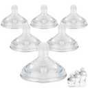 6Pack Silicone Nipples for Tommee Tippee Natural Start Anti-Colic Bottles &Advanced Anti-Colic Bottles,Closer to Nature Bottle,Fast Flow,Size 3 Nipple,6m+