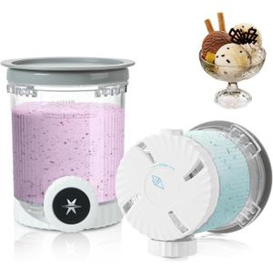 2 Pack Pint Containers Replacement for Ninja Swirl Ice Cream & Soft Serve Makers, Swirl Pints and Lids Compatible with NC700 NC701 Series, BPA-Free & Dishwasher Safe,Replacement XSK7PNTLD2