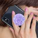 Magnetic Retractable Phone Stand, Phone Grip, Suitable for Round Foldable Phones and Tablet Accessories - Transparent Shine (Magnetic Purple)