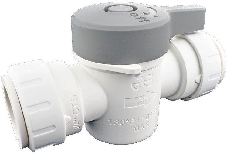 John Guest Speedfit 3/4 Inch CTS Shut-Off Valve, Push to Connect Plastic Plumbing Fitting, White, PSEISV28P