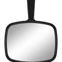 PROTECLE Hand Mirror, 10.3" L x 7.4" W Salon Barber Hairdressing Handheld Mirror with Handle, Square Black