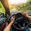 2025 Model Breathable Soft Leather Car Steering Wheel Cover for Men Women, Non-Slip, Comfortable,Universal 15 inches Steering Wheels, Black