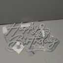 Happy Birthday Neon Sign for Wall Decor, 1712 Inch White Led Neon Light Signs, Art Decoration Happy Birthday Neon Light Sign for All Birthday Party Decoration with 2 Pcs Pasters