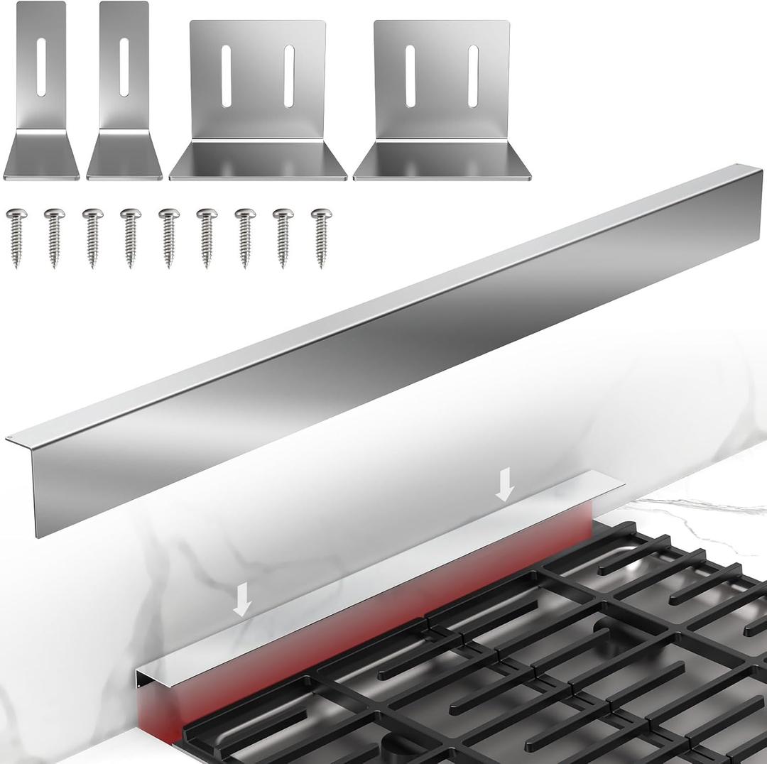 30" Slide-in Range Rear Filler Kit,Kitchen Stove Gap Covers,Stainless Steel Backsplash for Stove, Stove Trim Kit Between Stove and Backsplash(Silver)