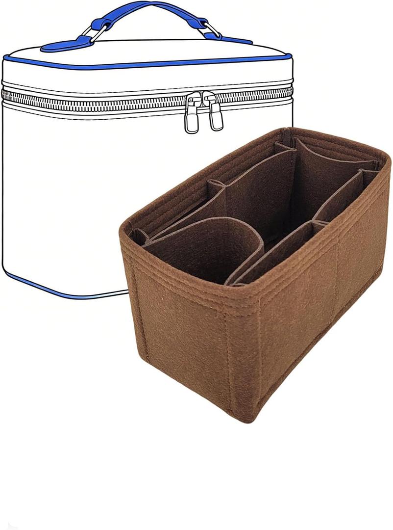 Purse Organizer Insert for Nice Mini/BB; Nice BB Organizer Insert (Brown, Nice BB)