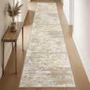 Runners for Hallways Non-Slip 2x10 Long Runner Rugs Washable Abstract Tear and Stain Resistance No Pile Lightweight Modern Rug Runners for Entryway, Kitchen, Walkway, Beige/Yellow