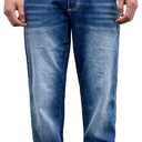 Southpole Men's Mid Rise Stretchable Straight Relaxed Fit Cross Hatch Denim Pants (42W x 32L)