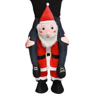 CRSURE Santa Claus Costume,Christmas Costumes for Women/Men,Ride on Santas Shoulders Costume