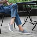 STQ Slip on Shoes for Women Breathable Fashion Sneakers Comfortable Knit Casual Shoes (Blue)