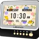 7 Inch Dementia Clock,Digital Day and Time Clock for Seniors Elderly Memory Loss Alzheimers Large Display Date Temp,12 Labels Image & 15 Medicine Alarm Reminder,Auto DST (2025 New)