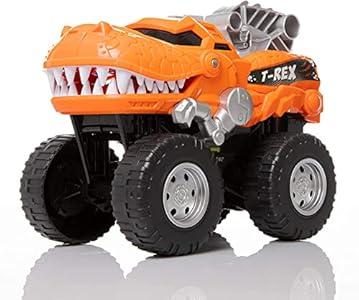 Dazmers Dino Monster Truck - Exciting Motorized T-Rex Toy for Kids 3+ Years, Roars and Lights Up - Durable, Battery-Operated Dinosaur Truck for Endless Fun and Play - Made from Durable Materials