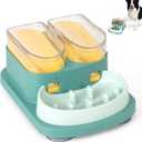 Dog Puzzle Toy, Double Food Dog Slow Feed Puzzle Toy, Adjustable Feeding Speed Puzzle Feeder for IQ Training and Mental Enrichment