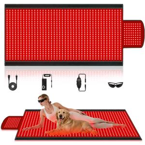 Red Light Therapy Mat Full Body with 1400 LEDs, 74"x33" Flexible Infrared Red Light Blanket for Home Use, Dual 660nm & 850nm, Adjustable Modes and Timer Control