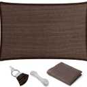 Eden's Decor Straight Flat-Edged Sun Shade Sail Rectangular 5' x 7' Brown UV-Blocking Outdoor Canopy Fabric Cloth Awning for Pergola Patio Garden Backyard Custom Size